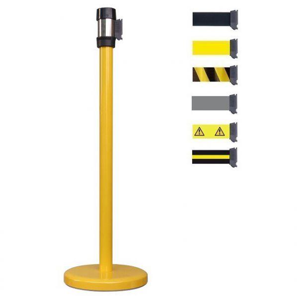Poteau de signalisation - sangle jaune 2 mètres - Noir - Rolléco_0