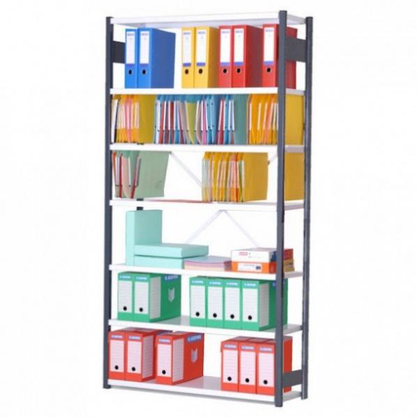 Rayonnage d'archives en métal - hauteur 2000 mm - départ - blanc - pour boîtes, dossiers suspendus et classeurs_0