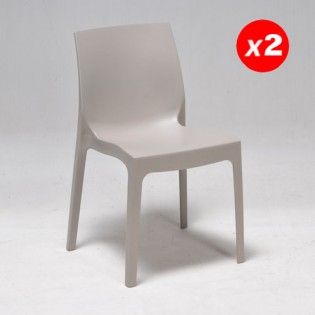 S6217JL2 - Chaises empilables Weber Industries - Lot de 2 en polypropylène gris - Largeur 52 cm_0