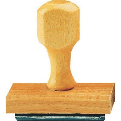 Timbre monture en bois  plaque caoutchouc  avec texte de 1 ligne_0