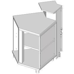 Angle neutre - ouvert 45°  avec tablette service     ab45x_0