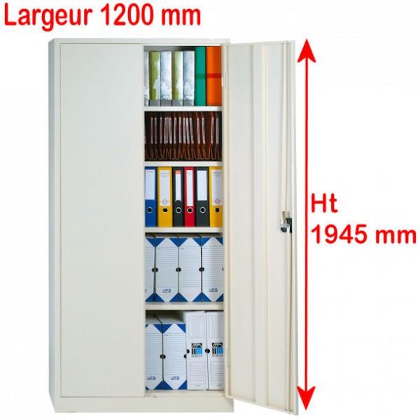 Armoire à portes battantes H 1945 x L 1200 mm - Coloris Gris - Marque Rolléco_0