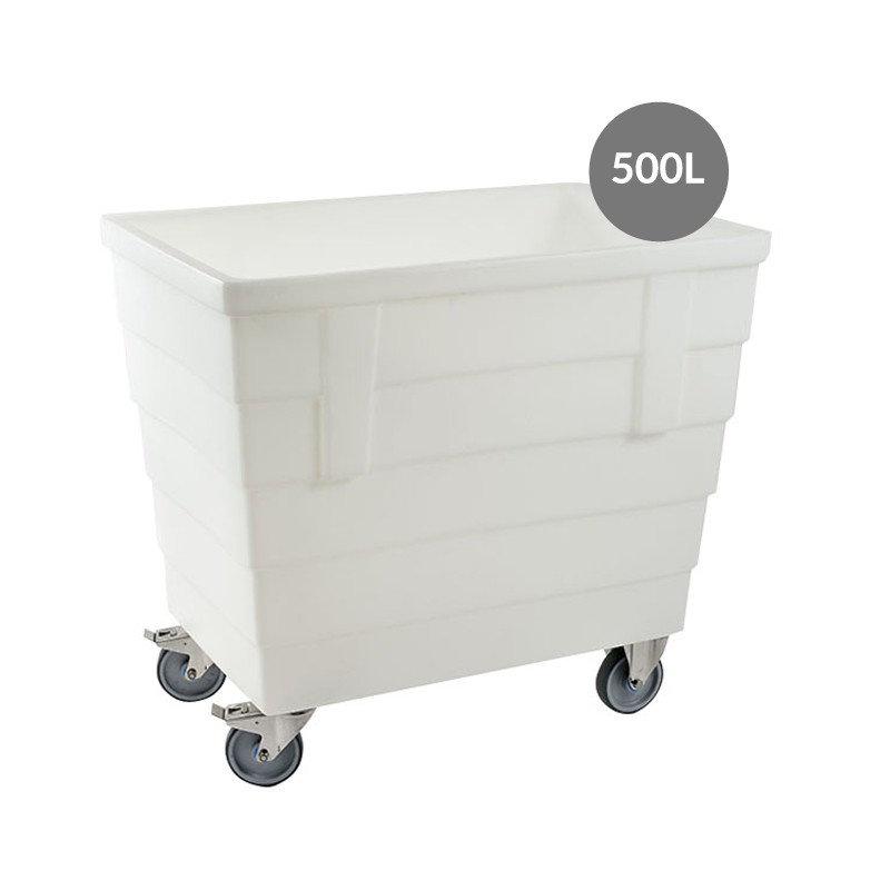 BAC BLANC DOUBLE-PAROI SUR ROUES INOX 500 L - RÉF. G157921_0