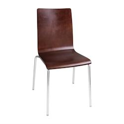 Bolero Chaise Dossier Carré Marron Foncé   Lot de 4 - blanc GAS-GR343_0