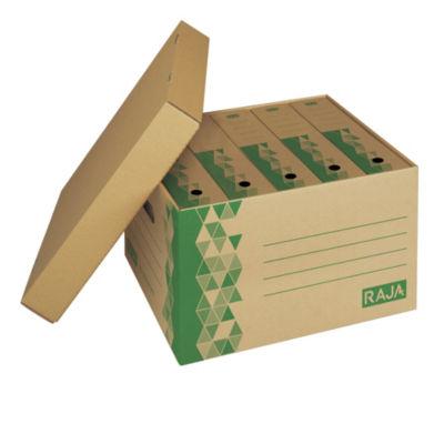 Caisse multi-usage recyclée avec couvercle RAJA,10 x 37 x 32 cm, lot de 10_0