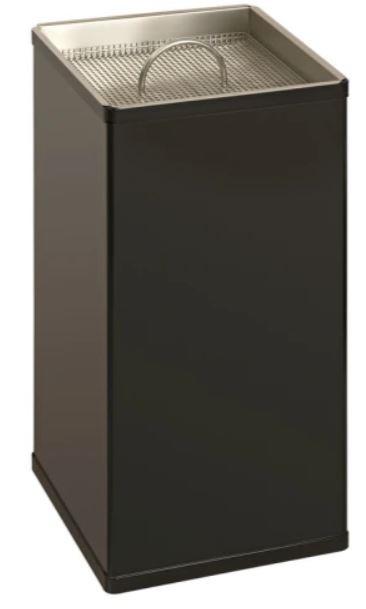 Cendrier bac à sable carré - Noir et Rouge - Liner en aluminium - Tamis chromé - Hauteur 600 - Résistant au feu - Seau intérieur en métal_0