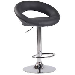 CLP Tabouret de bar Olinda en similicuir Gris/Chrome - gris polyester 312891_0