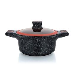 Cocotte avec revêtement  en Granit avec couvercle en verre 24cm  HGRSCAS24 usage non-intensif Herzberg - 5404035004333_0
