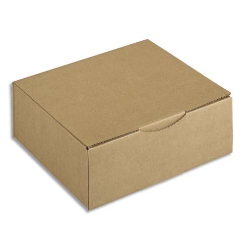 Emballage boîte postale en kraft havane simple cannelure - dimensions : 30 x 24 x 10 cm_0