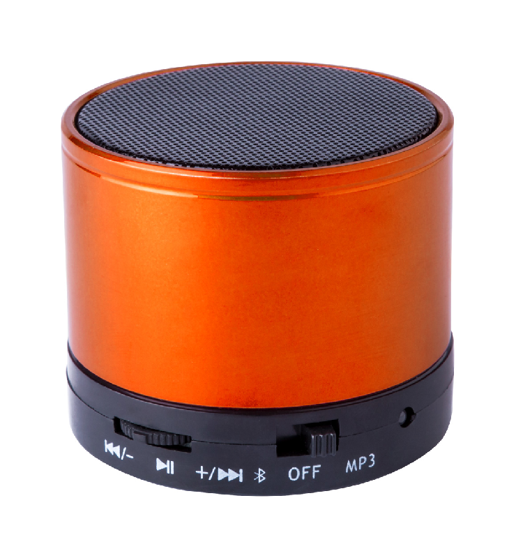 Enceinte Bluetooth - Boîtier métallique - Fonction main-libre, radio et MP3 - Couleur orange_0