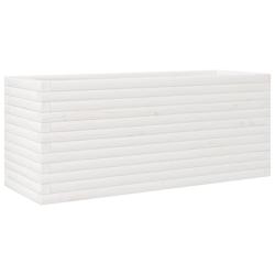 Helloshop26 - Jardinière bac lit surélevé plantes fleurs terrasse jardin 110 x 40 x 45,5 cm bois de pin massif blanc 02_0037334 - 3000214237527_0