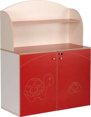 MEUBLE DE RANGEMENT 2 PORTES + 2 ÉTAGÈRES ZÉBULON - ROUGE CERISE - MANUTAN COLLECTIVITÉS