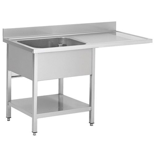 PLONGE INOX 1 BAC AVEC ENCASTREMENT LV + ÉGOUTTOIR À DROITE 700 X 1200 MM