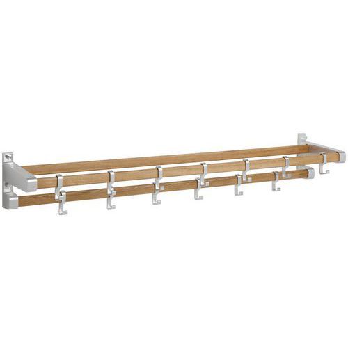 PORTANT MURAL GARDELUX 1 TYPE 6 17 PATÈRES BOIS - GARDELUX BY HERMETA
