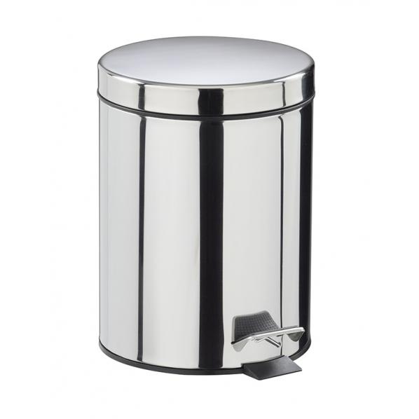 Poubelle à pédale ESSENCIA - Rossignol - 5 litres - Blanc ou Inox avec seau intérieur en plastique_0