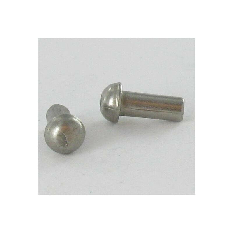 Ancien rivet tête ronde en alu 5x5mm visserie quincaillerie rétro meuble jouet 