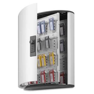 Armoire à clés durable KEY BOX - 48 portes-clés avec serrure à code - design aluminium argenté_0