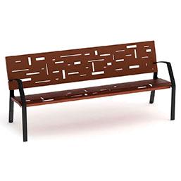 Banc avec assise et dossier en tôle d'acier - GEOMETRIC_0