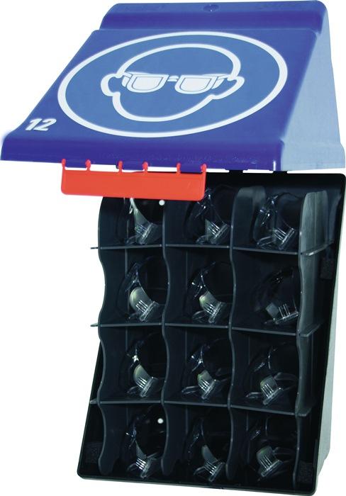 Boîte de rangement de sécurité SecuBox Maxi 12 bleu - Pour lunettes de protection - Plastique ABS résistant - GEBRA_0