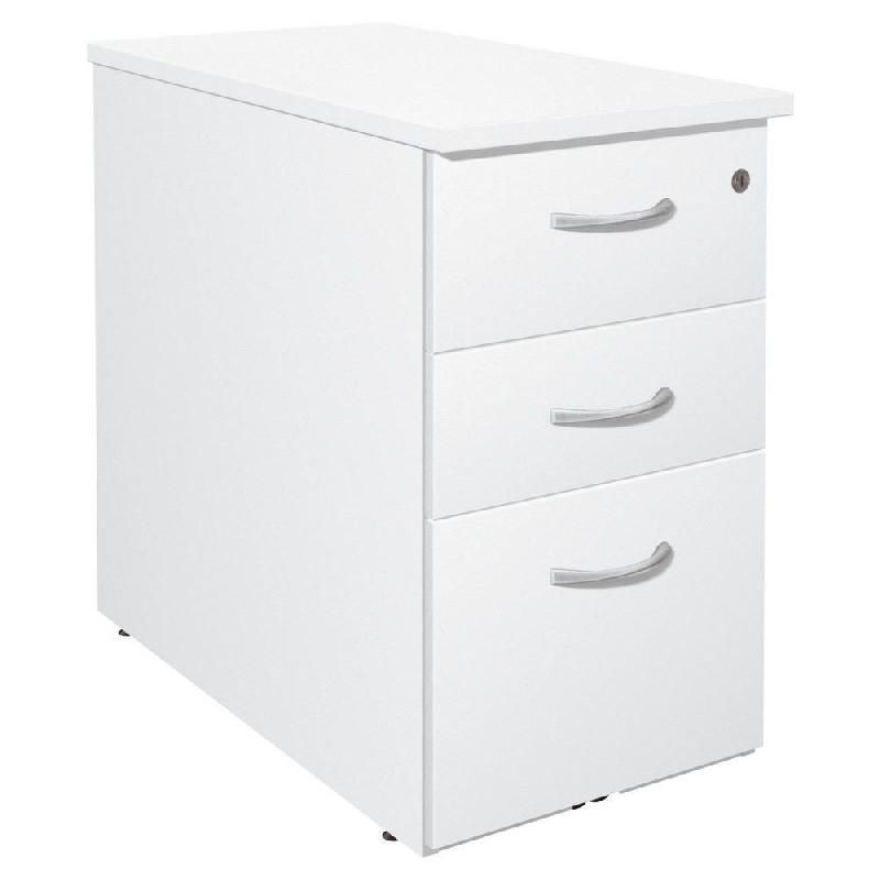 CAISSON MÉLAMINÉ NF ENVIRONNEMENT HAUTEUR BUREAU BLANC - H.72 X L. 42 X P. 80 CM