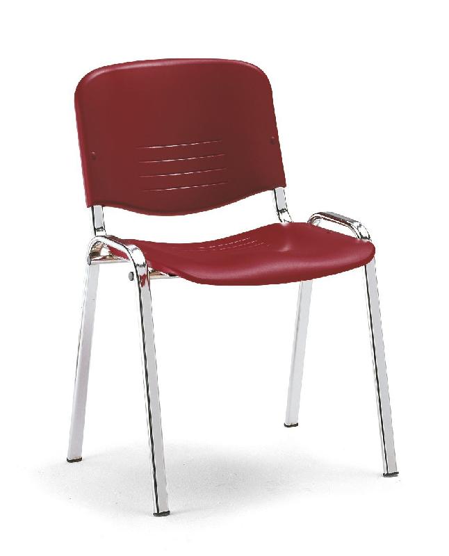 Chaise de réunion en polypropylène - M4 Bordeaux - robuste et facile d'entretien - Rolléco_0