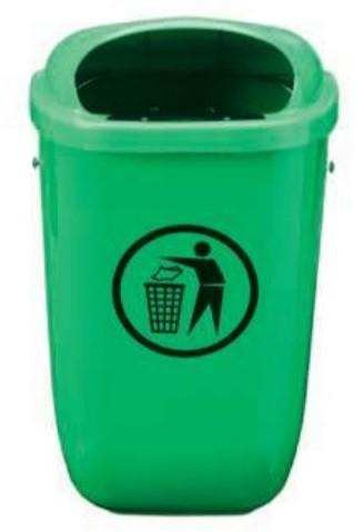 Corbeille urbaine classique en plastique - Polyéthylène haute densité - Capacité 50L - Résistante UV et produits chimiques_0