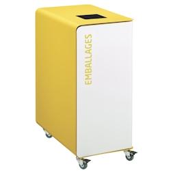 CUBATRI - Borne de tri blanc support sac 90 mobile emballages blanc/jaune - 54848 - ROSSIGNOL - jaune métal 54848_0