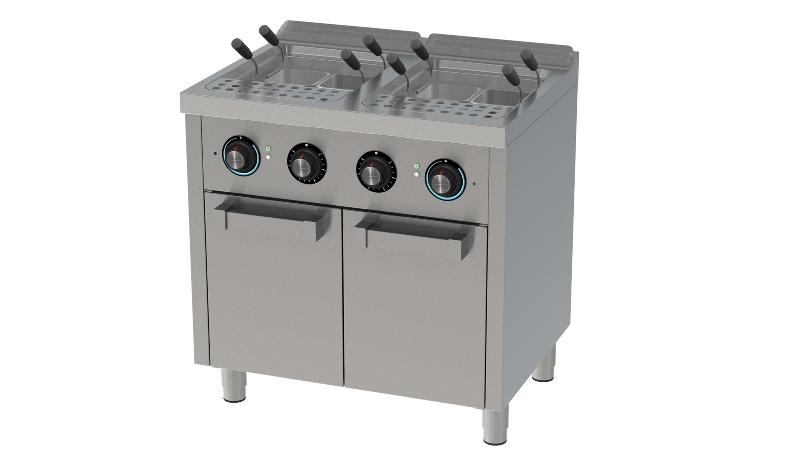 Cuiseur à pâtes professionnel électrique sur placard - 25+25 L - profondeur 600 - modèle CPE25L25L600E_0