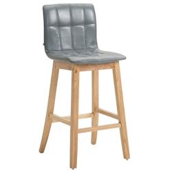 Décoshop26 - Tabouret de bar x1 en PVC gris coutures décoratives structure à 4 pieds 10_0004560 - gris 3000252176932_0