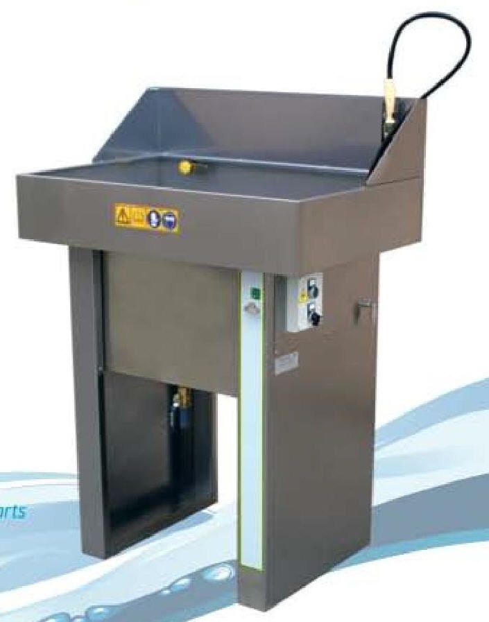 Fontaine électrique de dégraissage lessivielle avec eau chaude - TOP CLEANER 90 inox 304 - chauffage jusqu'à 60°C_0