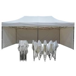 FRANCE BARNUMS Tente pliante 3x6m pack côtés - 4 murs - acier 31mm/polyester 320g - blanc - FRANCE-BARNUMS - blanc acier 1-36-00M_0