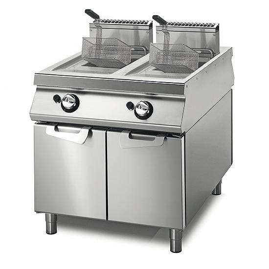 Friteuse gaz professionnelle 13+13 litres sur coffre avec portes - VS11080FRGS13_0