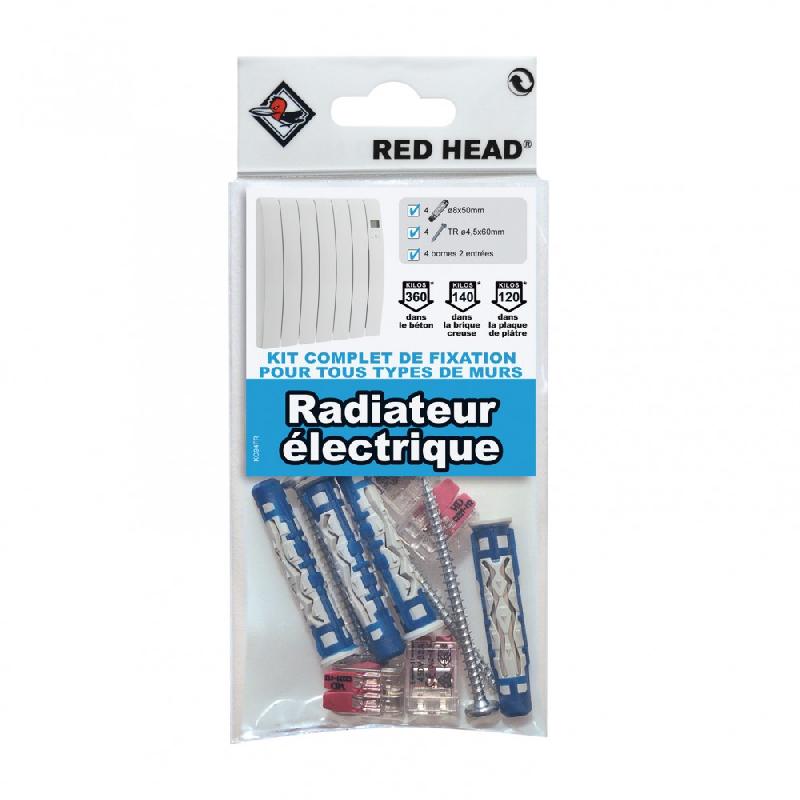 Kit de fixation pour radiateur électrique - RAGALL - PVC - cheville grise et bleue, borne transparente et rose_0