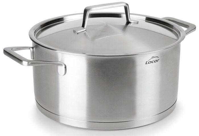 LACOR Casserole à manche avec couvercle FOODIE Acier 18/10 Marquage intérieur 24 cm 5 L 45024 - 45024_0