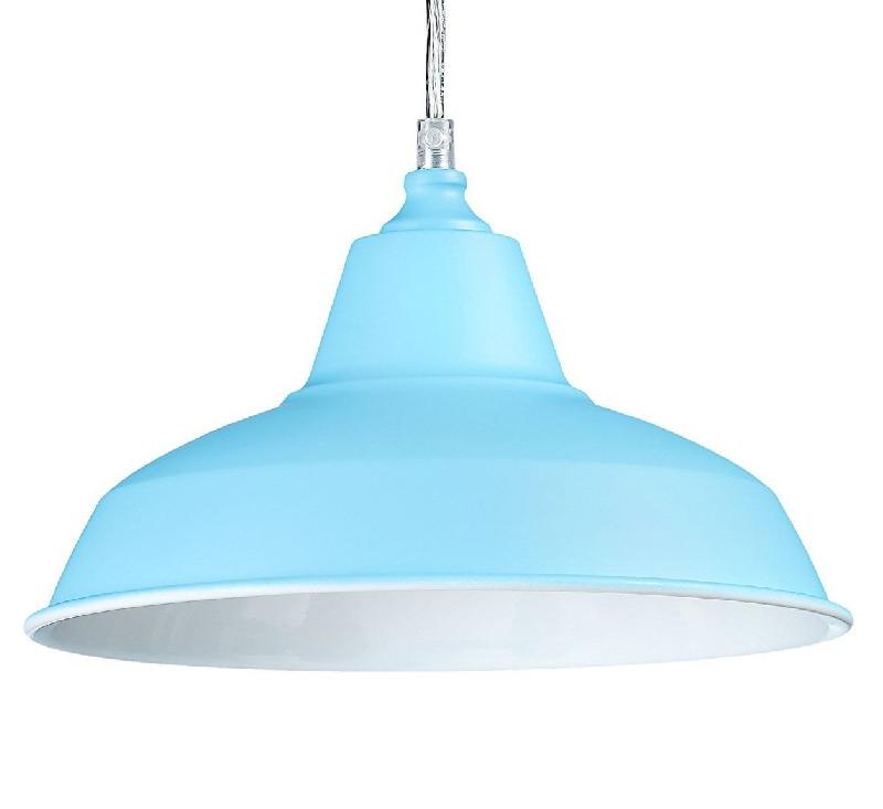 Lampe à suspension lustre lampadaire luminaire cuisine salon salle de bain bleu diamètre 28 cm 2413001