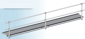 Passerelle aluminium longueur 6 m, version tubes acier - Réf. APASSTU6MC_0