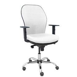 Piqueras y Crespo Silla Jorquera respaldo bali blanco asiento bali blanco base cromada y ruedas parqué - blanc multi-matériau 15SB10B10B10CCRRP_0