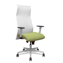 Piqueras y Crespo Sillón Albacete malla blanco bali verde oliva brazos blancos base blanca ruedas parqué 65mm - vert multi-matériau 13SM10B552B354B_0