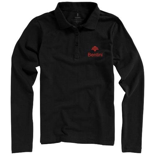 Polo manches longues pour femme Oakville - 100% coton - 200 g/m² - Col côte en tricot plat_0