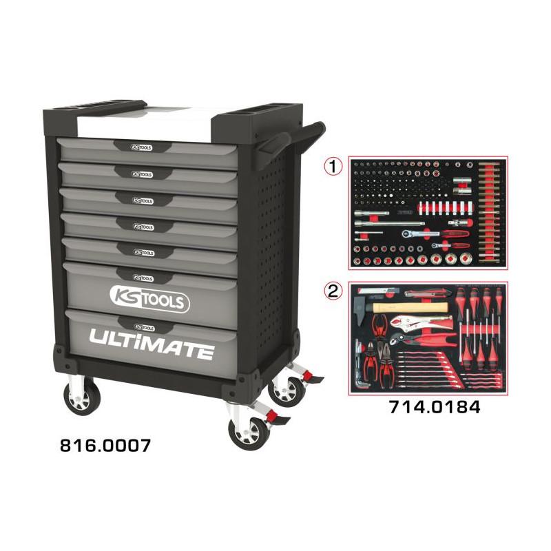 Servante ULTIMATE 7 tiroirs équipée de 184 outils - KSTools | 816.7184_0