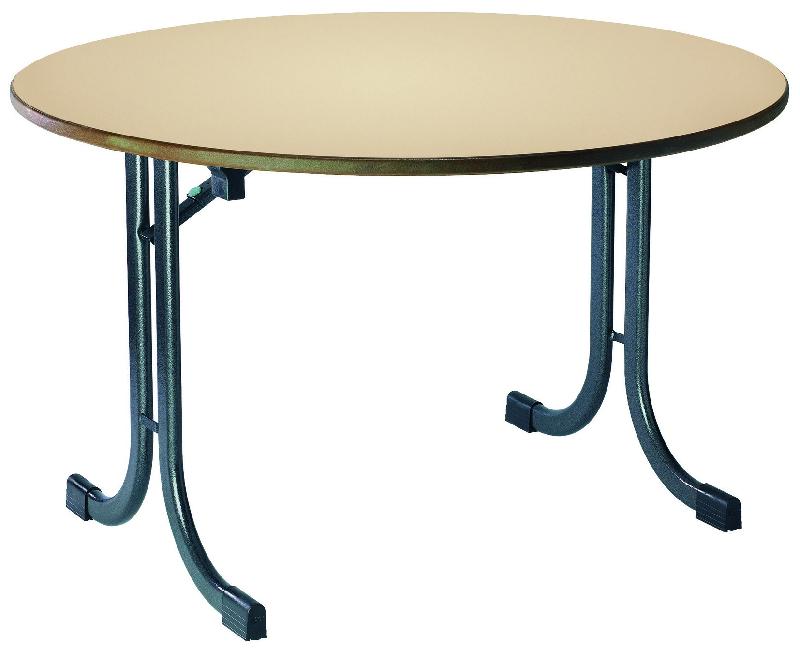 Table pliante et empilable Vendée ronde - diamètre 150 cm - plateau 25 mm_0