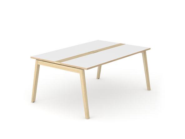 Table de réunion Carbone Wood - pieds bois massif - pas cher - dimensions 180/240/280 x 120 cm_0