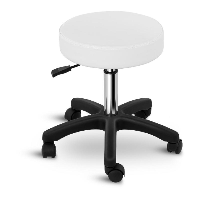 TABOURET CHAISE SIÈGE DE BUREAU À ROULETTE BLANC 14_0003759_0