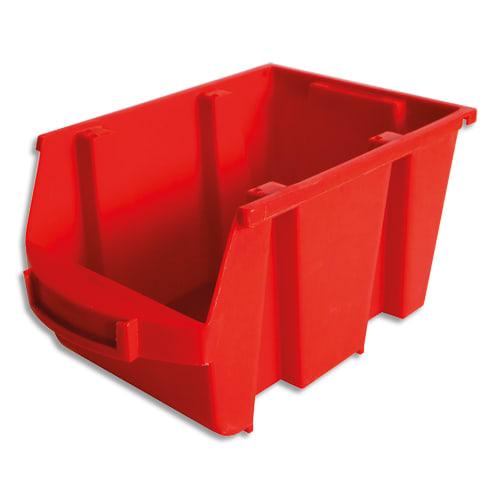 Viso bac de rangement à bec 4l spacy avec porte-étiquette en polypropylène rouge l14 x h12,5 x p23 cm_0