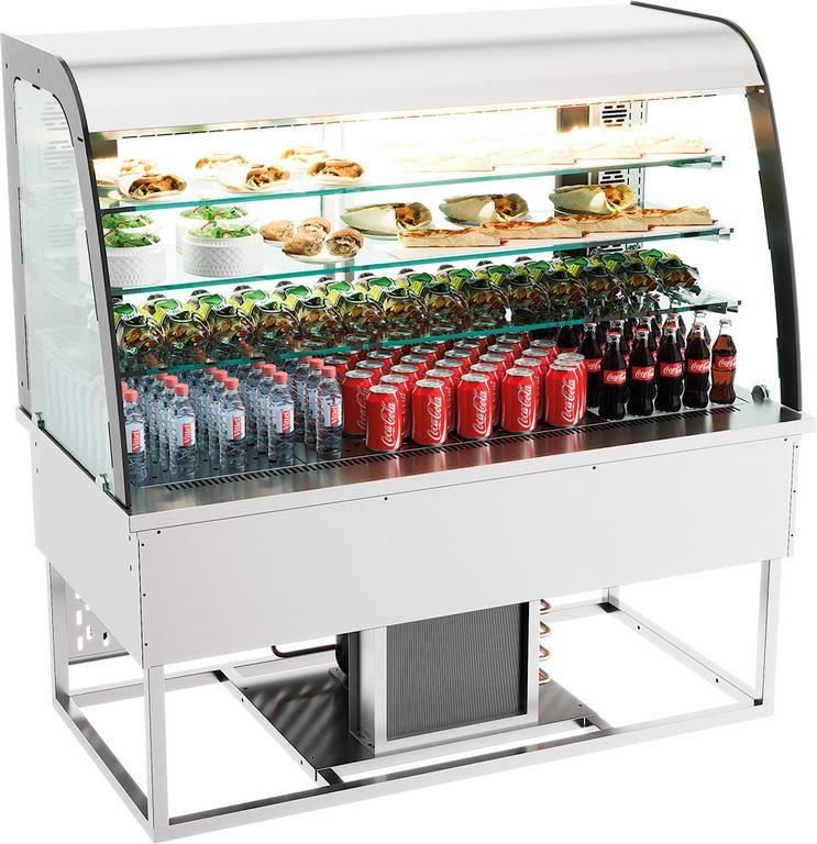 Vitrine réfrigérée snack self-service ouverte - 1400x700x850/1650 mm - 7178.2015_0