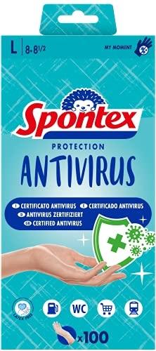 SPONTEX PROTECTION ANTIVIRUS X100 - GANTS JETABLES EN VINYLE, SANS POU_0