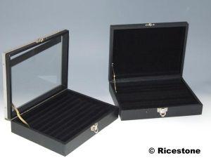 3A) COFFRET LUXE BAGUES VITRÉ 16X21 CM (À ROULEAUX).