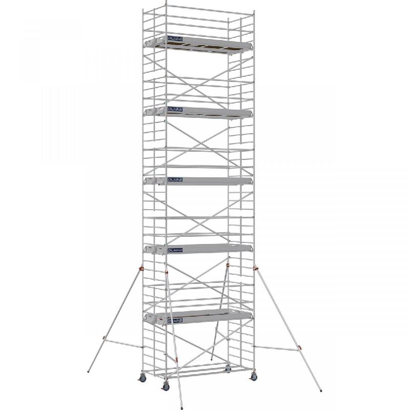 Échafaudage roulant aluminium DOCKER 150 version lisses - Hauteur de travail : 11,90 m - DUARIB - 7230100_0