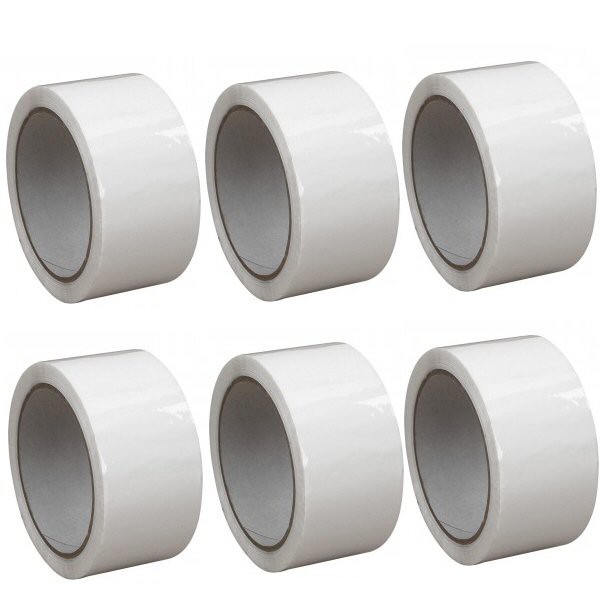 Adhésif PVC vinyle blanc 48 mm x 100 m - 33 microns - pour colis jusqu'à 35 kg_0