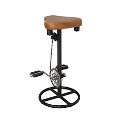 Anticline Créations Tabouret cycliste cognac assise forme selle L41 X P33X H74 - marron cuir CS1287_0